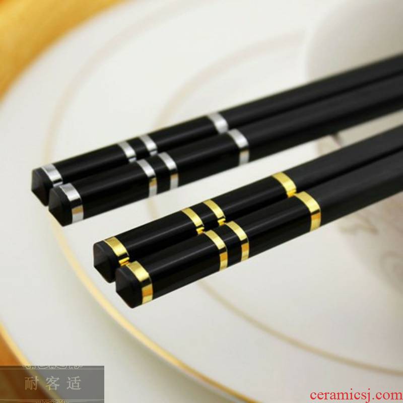 Direct guest comfortable and healthy household antiskid hold alloy chopsticks tableware Chinese nonmetal environmental gift chopsticks chopsticks 1 hotel