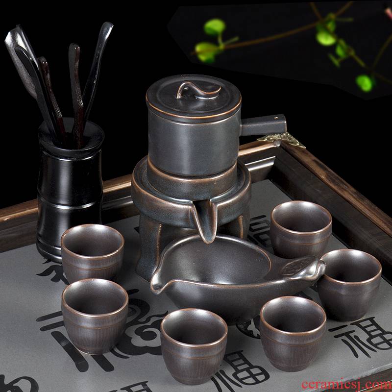 Stone ground tea sets tea tea set lazy semi - automatic tea to implement fortunes ceramic teapot tea