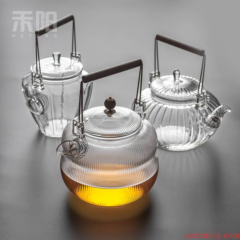 Send Yang filtering pot of boiling water glass teapot tea pot of boiled tea household kunfu tea heat large glass girder
