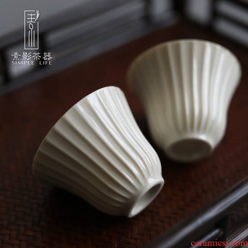 Plain shade plant ash checking ceramic cups single kung fu tea set household small master cup tea tea
