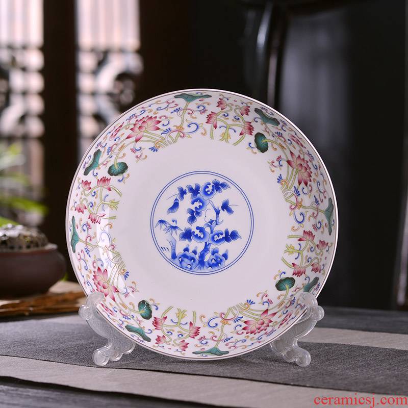 6/7/8/10 inches deep dish dish dish Chinese style household ipads porcelain of jingdezhen ceramics flat plate deep litter tray