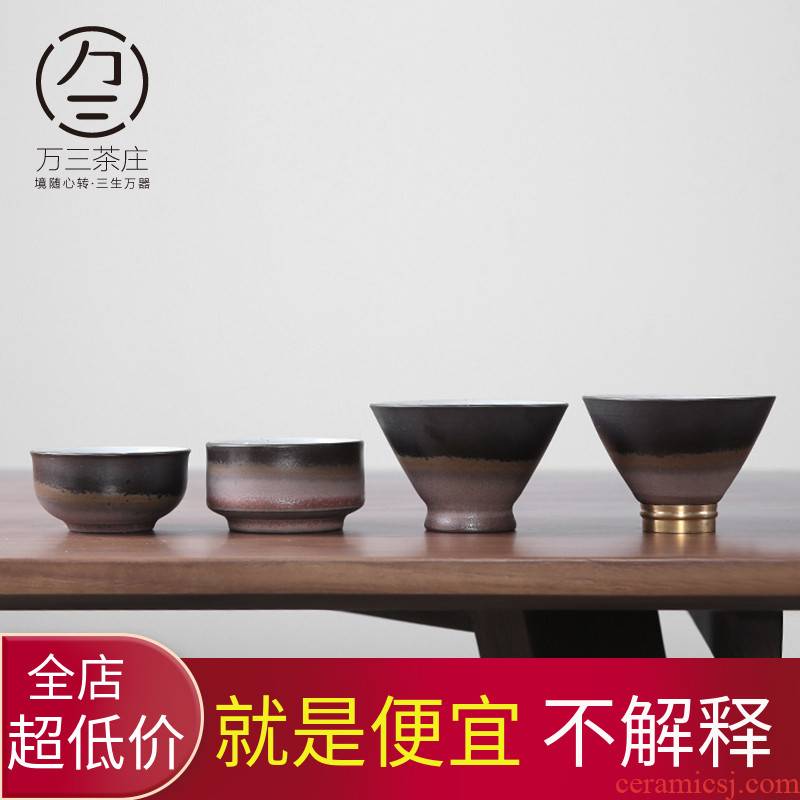 Three thousand sample tea cup thick clay ceramic cup tea village personal cup kung fu tea master cup perfectly playable cup bowl is home