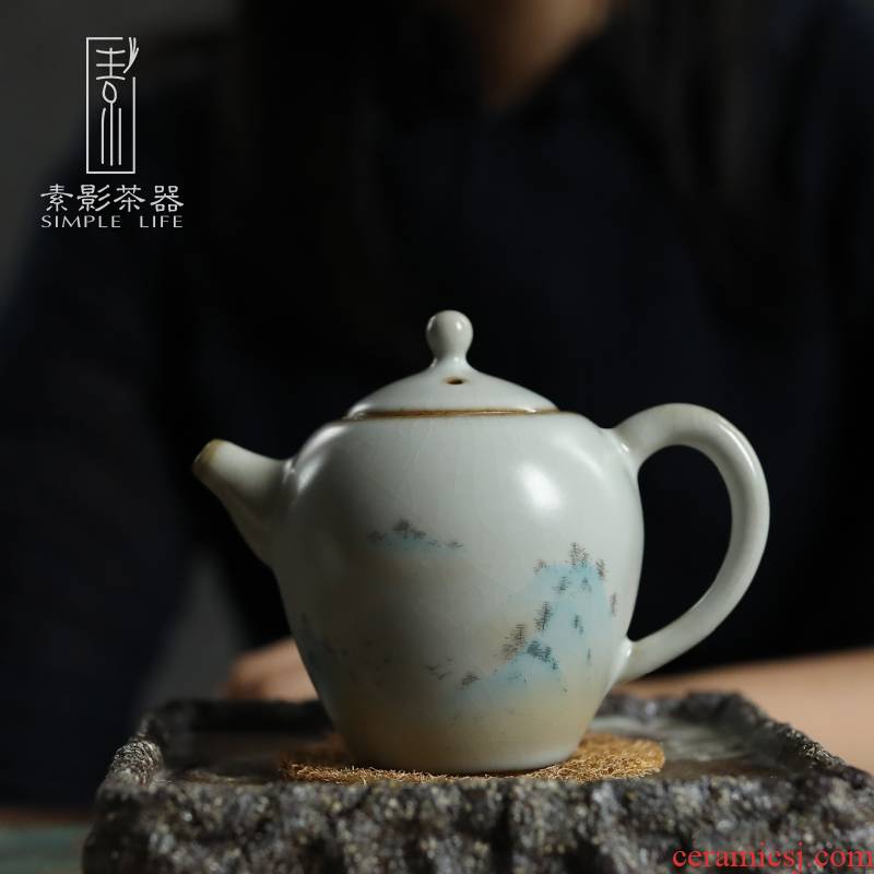 Restoring ancient ways, shadow RuTao household ceramic teapot beauty kung fu tea tea single pot of primitive simplicity can raise the teapot