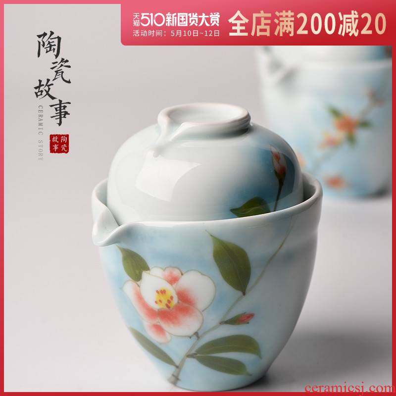 Crack cup a pot of a ceramic hand - made kung fu tea sets single teapot is suing portable travel tea set