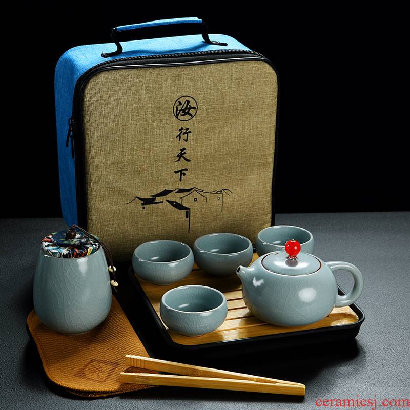Your up kung fu tea set a pot of hexagon cup portable travel ceramic tea tray was suit household is suing teapot teacup