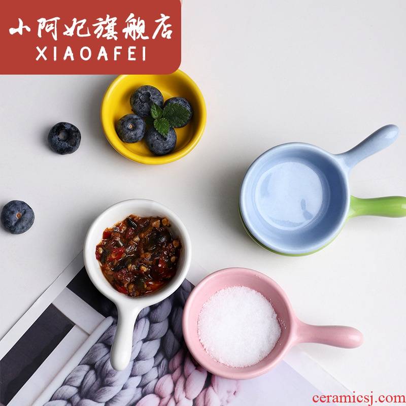 Japanese ceramic disc mini small dip disc kitchen at home round individuality creative lovely taste flavor dishes