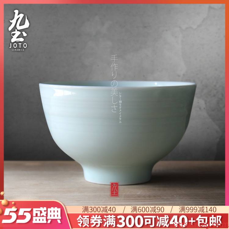 Nine Japanese soil bowl feeder tableware ceramics ltd. tableware tableware manual jobs with celadon rainbow such as bowl feeder marriage