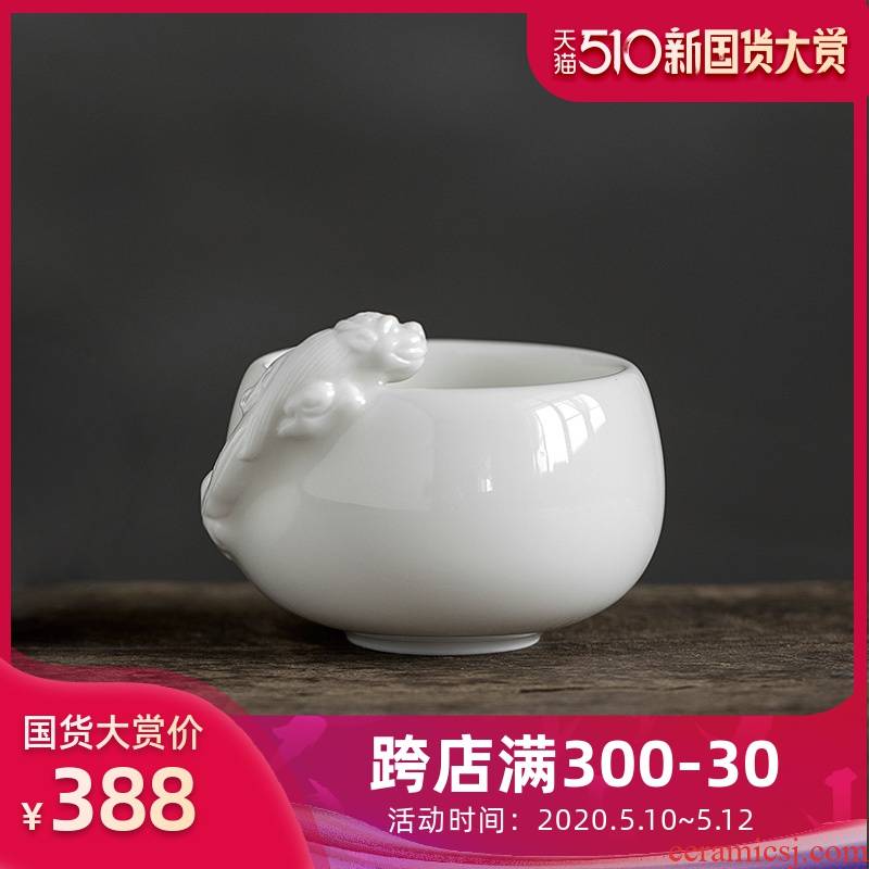 Jun ware Lin Rongxian longnu cup of dehua white porcelain kung fu tea cup single ceramic tea cup single cup sample tea cup, master