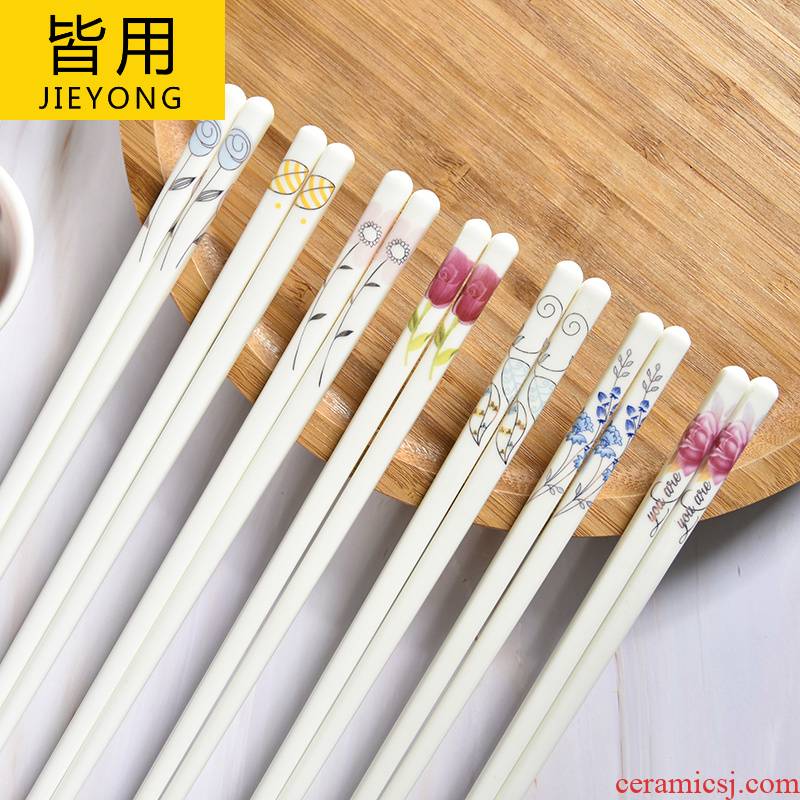 Household ceramics chopsticks chopsticks gifts sets high - grade ipads China porcelain high temperature resistant tachyon mouldproof green Chinese style delicate