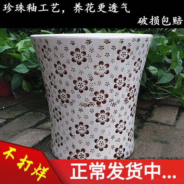 Pearl glaze flower pot ceramic queen clearance king high contracted Europe type home sitting room special packages mailed to plant trees