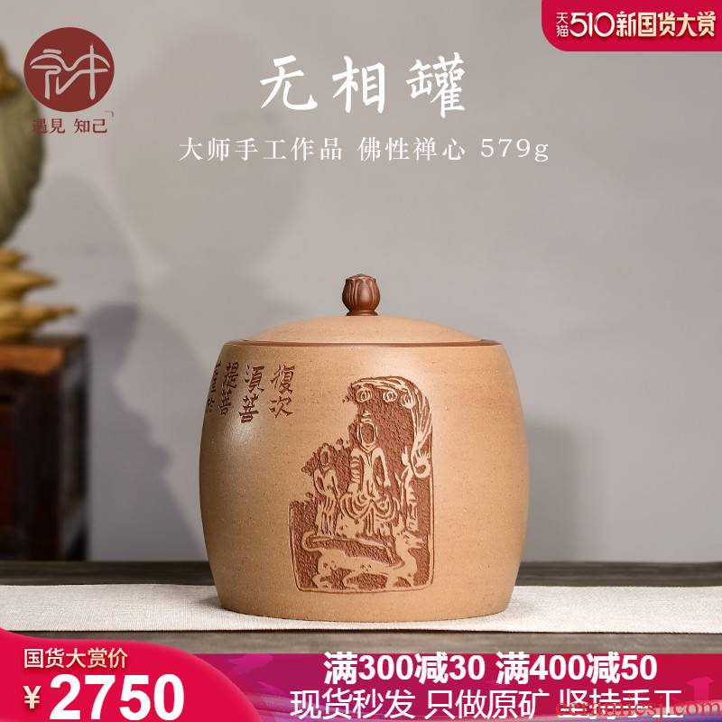 Macro "famous works" in yixing purple sand tea pot all hand carved painting pu - erh tea storage sealed up POTS