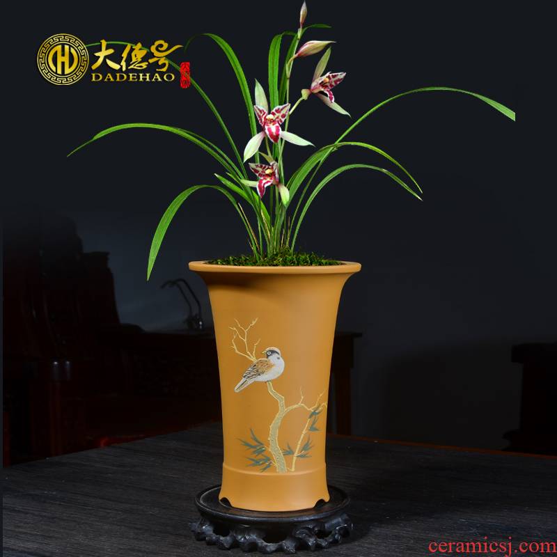 Greatness, ceramic purple sand flowerpot breathable clivia orchids bluegrass butterfly orchid green plant bonsai pot special pot