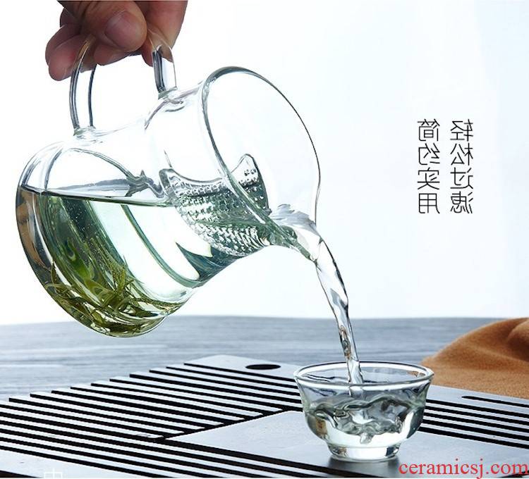 Increasing heat half crescent cup filter glass cup tea cup tea transparent home office green tea cups