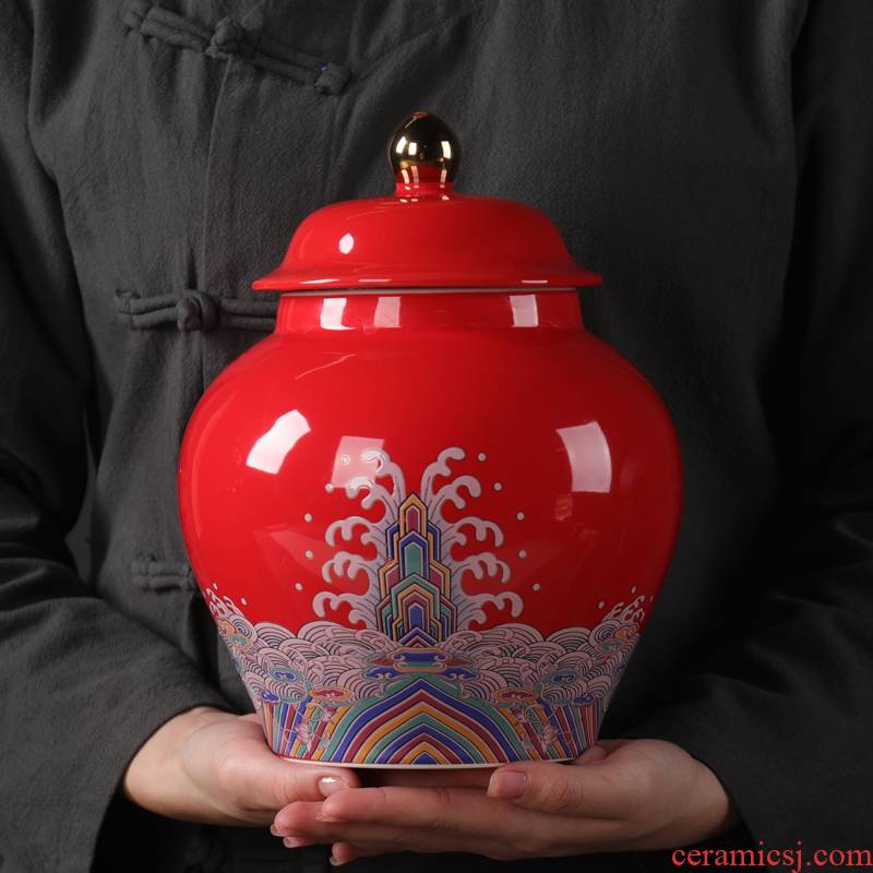 Waves ceramic tea pot plus - size 2 jins to save storage pu - erh tea tea box, gift box packaging, general tank