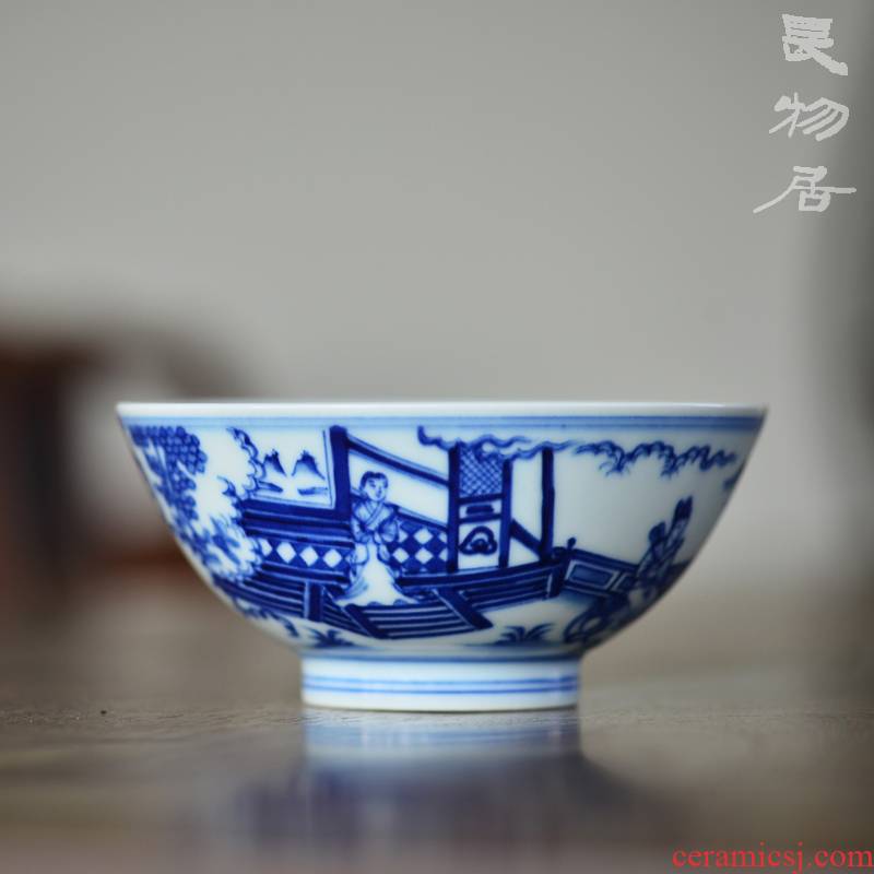 Offered home - cooked hand - made in jingdezhen blue and white yard had large bowl checking ceramic bowl meal Chinese rice bowls