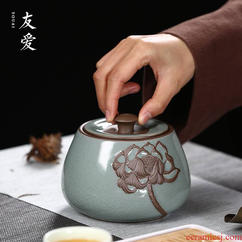 Love anaglyph elder brother up with ceramic tea pot seal pot large coarse TaoCun tank puer tea caddy fixings big yards