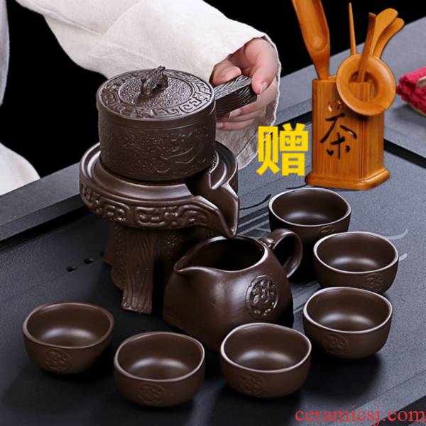 Ya xin lazy tea set suit family fortunes atone purple sand cup tea to implement automatic tea kungfu