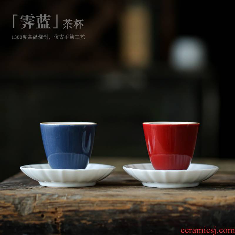 Kung fu tea set small ceramic sample tea cup tea cups small bowl with single CPU wedding tea red keller cup mat