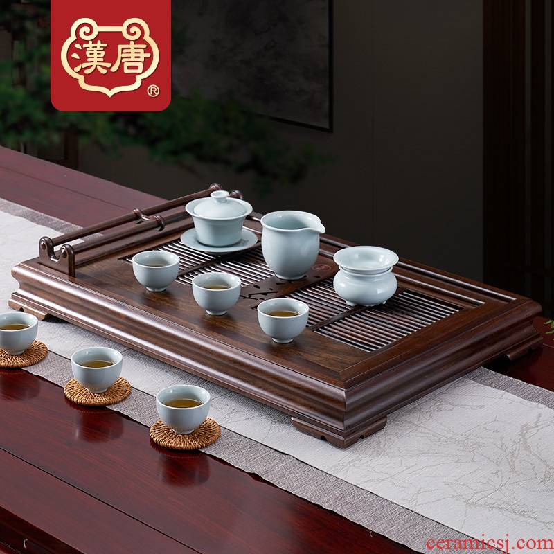Tang suit household contracted solid wood, wood tea tray tea sets tea set drainage waterlogging under caused by excessive rainfall type tray was dry sea mercifully tea set