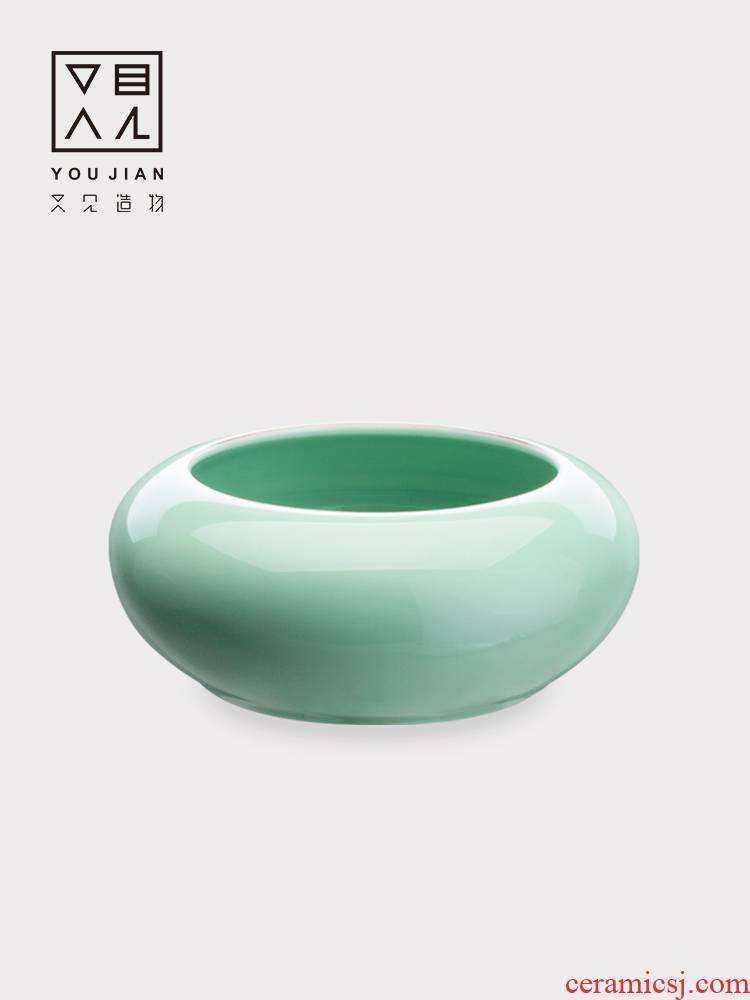 And creation of kung fu tea tea accessories cup for wash washing bowl tea urn water jar ceramic wash large tea spoon