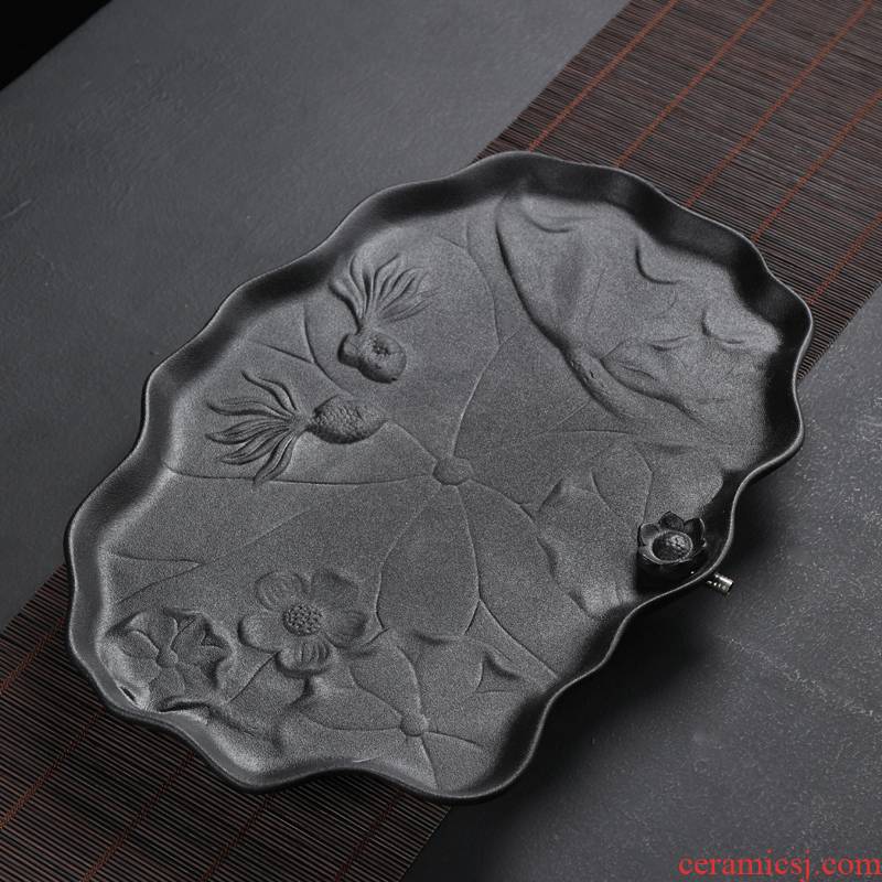 Dry tea table storage type ceramic home sitting room ground large round Japanese water kung fu tea saucer dish
