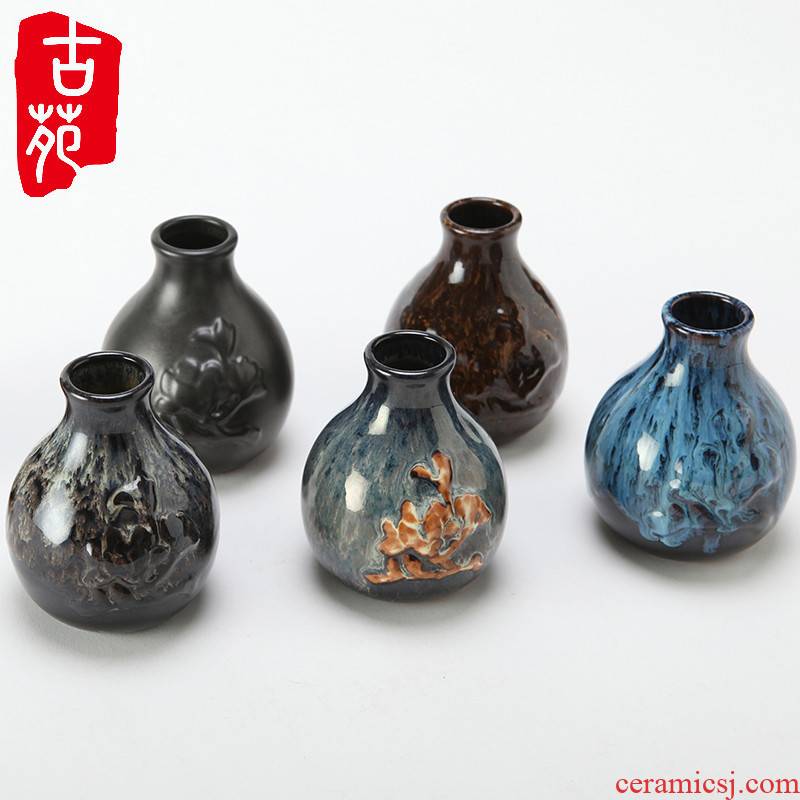 Yixing ceramic mini variable violet arenaceous coarse pottery dried flowers floret bottle hydroponic flower implement furnishing articles creative flower decoration