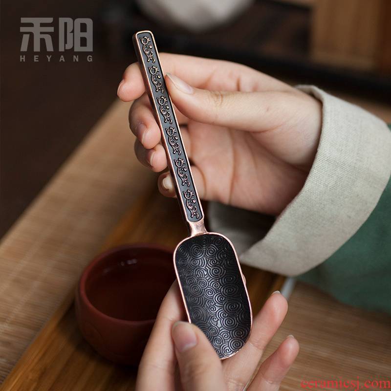 Send Yang retro TSP tea accessories copper teaspoons kung fu tea accessories teaspoon of tea is the tea spoon tea taking