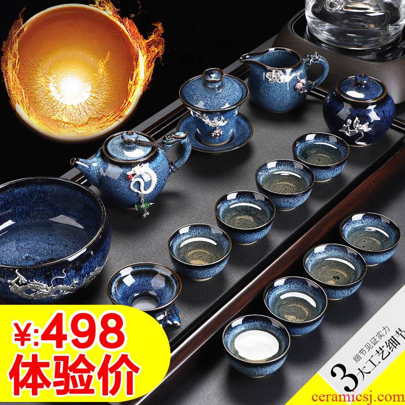 Recreation products built lamp coppering. As the silver tea set obsidian become kung fu tea red glaze, a complete set of new ceramic teapot teacup