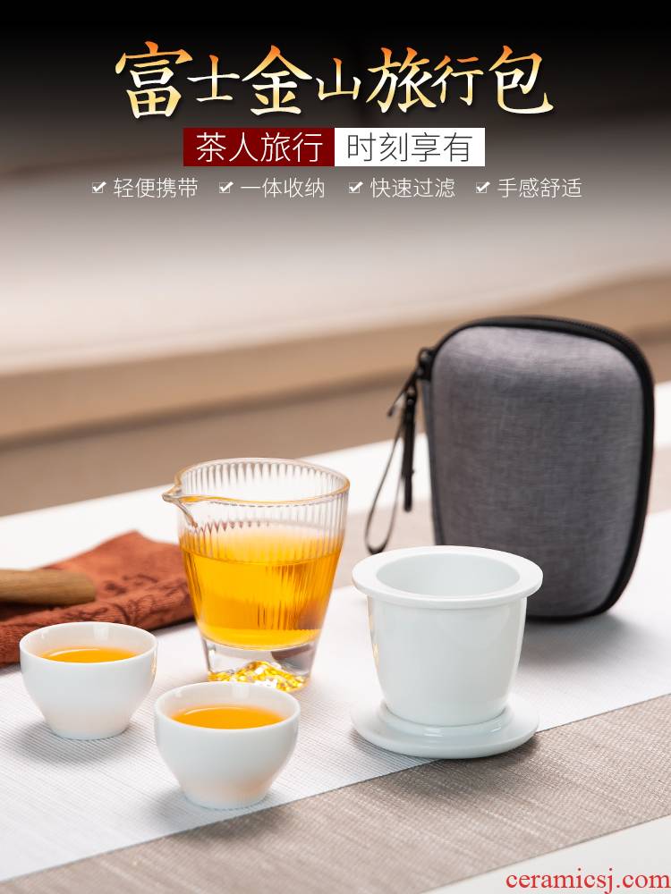 Travel tea set a pot of tea bags cup of crack cup 22 is suing ceramic kung fu with the teapot