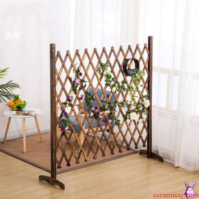 Xi teahouse vine fence. Flower vine shelf 【 carbonized wood WeiDang home stay put landing deck wood