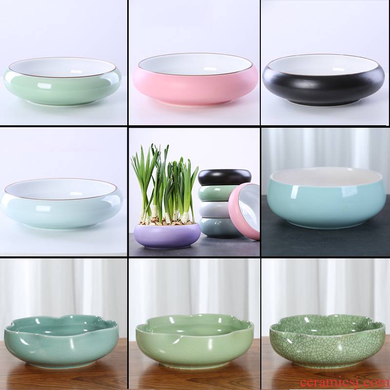 Copper grass flower pot daffodil water lily bowl lotus without special offer a clearance hole money ceramics water raise large hydroponic, fleshy