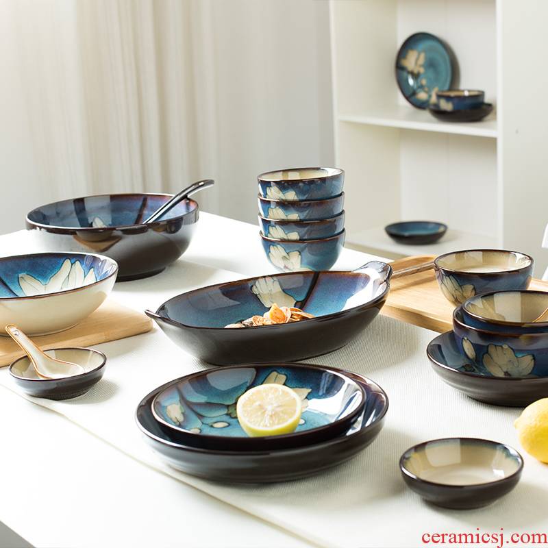 Chinese wind color ceramic bowl bowl with lovely oven dedicated 6/8/9 inch rainbow such as bowl soup bowl dish dish dish
