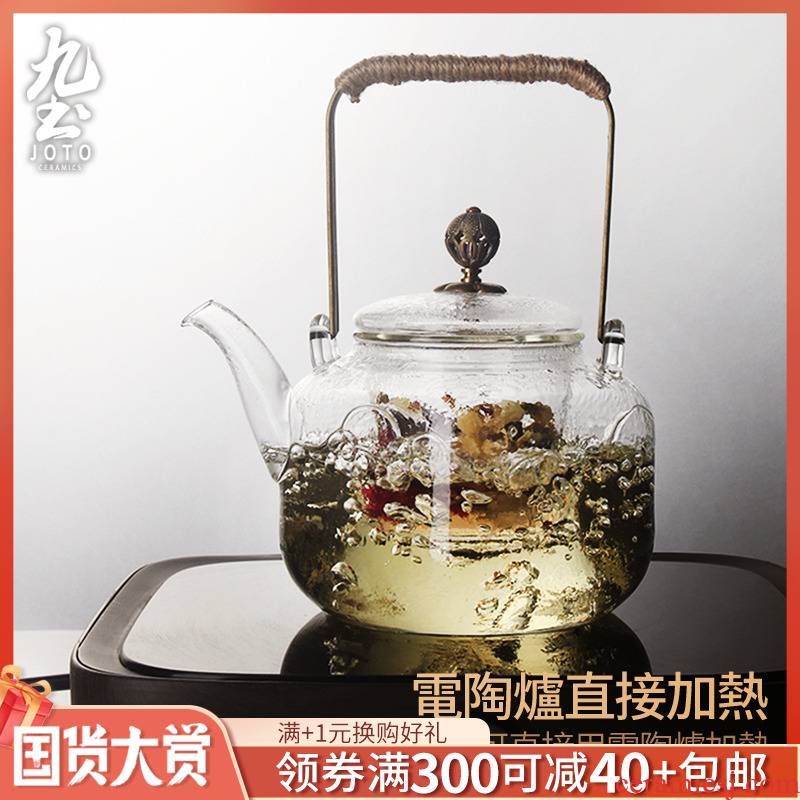 About Nine clay pot of boiled tea glass hammer half filter TaoLu teapot kung fu tea, heat - resistant pot of boiling water to the girder