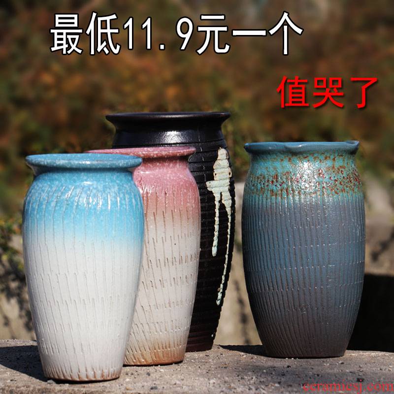 High pot chlorophytum flowerpot coarse pottery fleshy flower pot pot'm flesh bonsai pot clay POTS in the basin