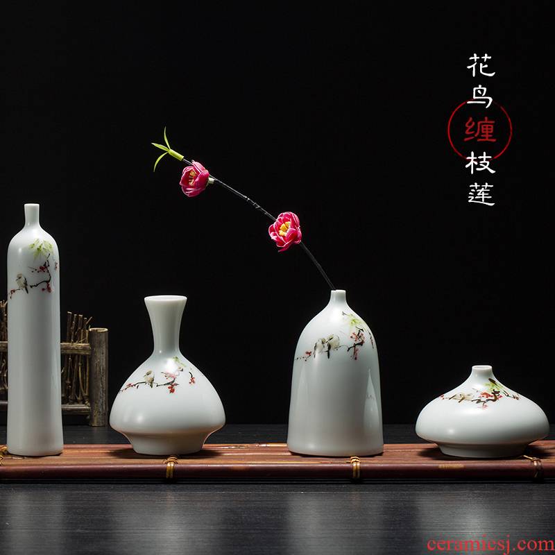 New Chinese style hand - made ceramic vase furnishing articles flower arranging creative decoration accessories I and contracted sitting room small and pure and fresh flowers