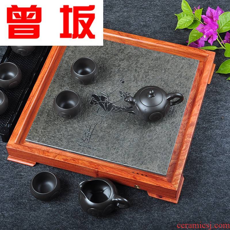 Once sitting rosewood tea tray was solid wood contracted tablet sharply stone tea saucer sifang kung fu tea set
