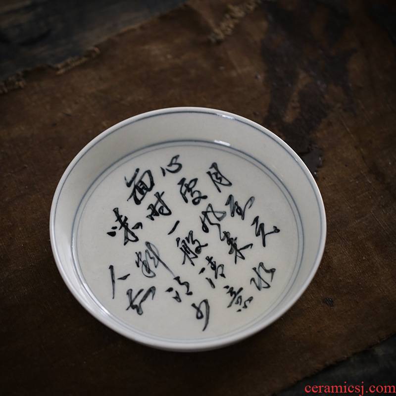 Poly real landscape plant ash glaze poetry tea tray was checking porcelain pot saucer jingdezhen ceramic tea set dry terms plate