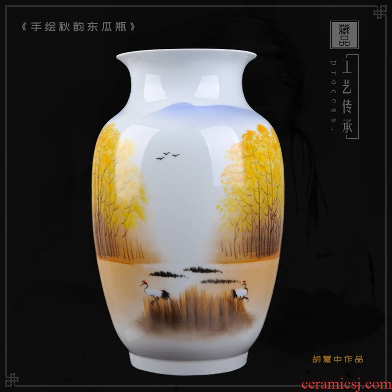 Jingdezhen ceramics hand - made celebrity cixin qiu - yun works famille rose porcelain vase art adornment handicraft furnishing articles in the living room