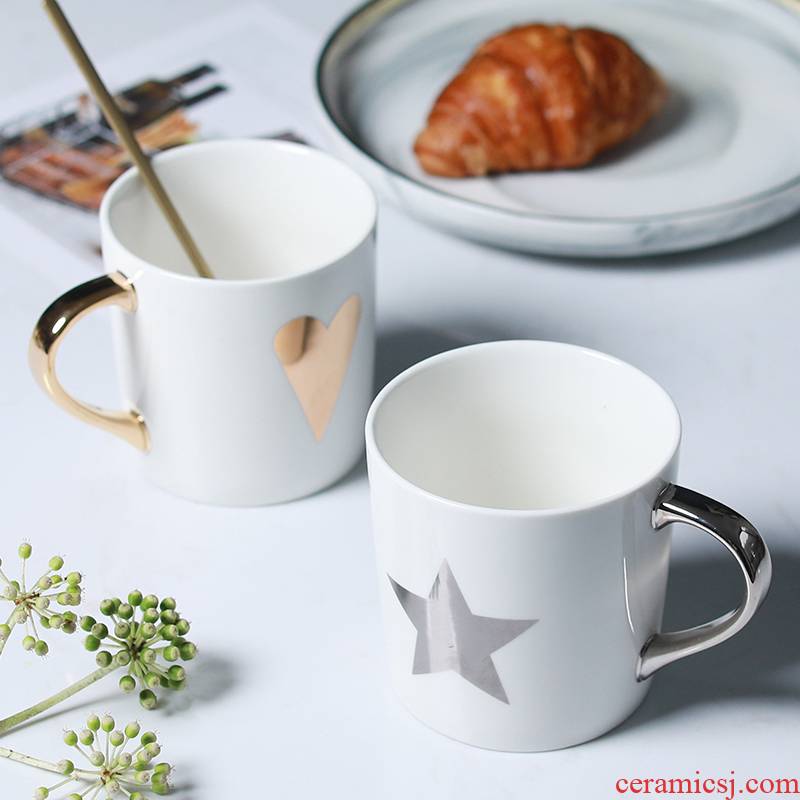 Jingdezhen Nordic gold paint ceramic keller of coffee cup cup milk for breakfast cup to send a cups