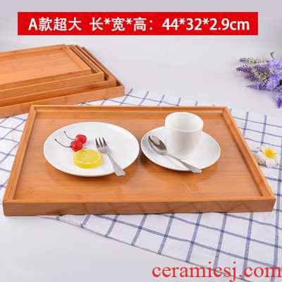 Bamboo tray rectangle Japanese tea tray pallet barbecue roast legs of lamb, lamb chop cups whole lamb dish of bread plate