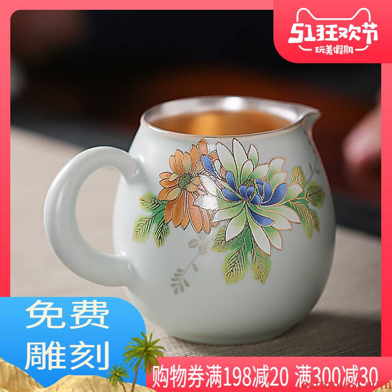 To heat your up tasted silver gilding silver 999 kung fu tea tea tea fair keller, ceramic household tea accessories