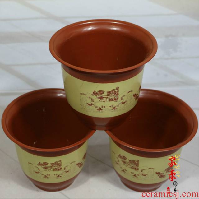 Flowerpot special large plastic imitation ceramic round upset extra large household balcony is special clearance package mail
