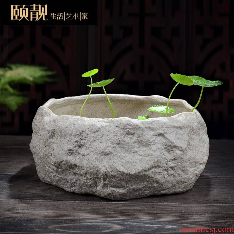 Copper grass flower pot daffodil water lily bowl lotus without special offer a clearance hole money ceramics water raise large hydroponic, fleshy
