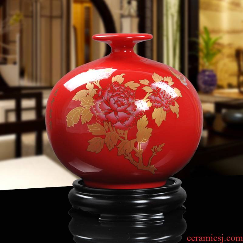 True cheng dehua ceramics within China red bottle household act the role ofing is tasted furnishing articles happiness of heaven and earth porch. ""