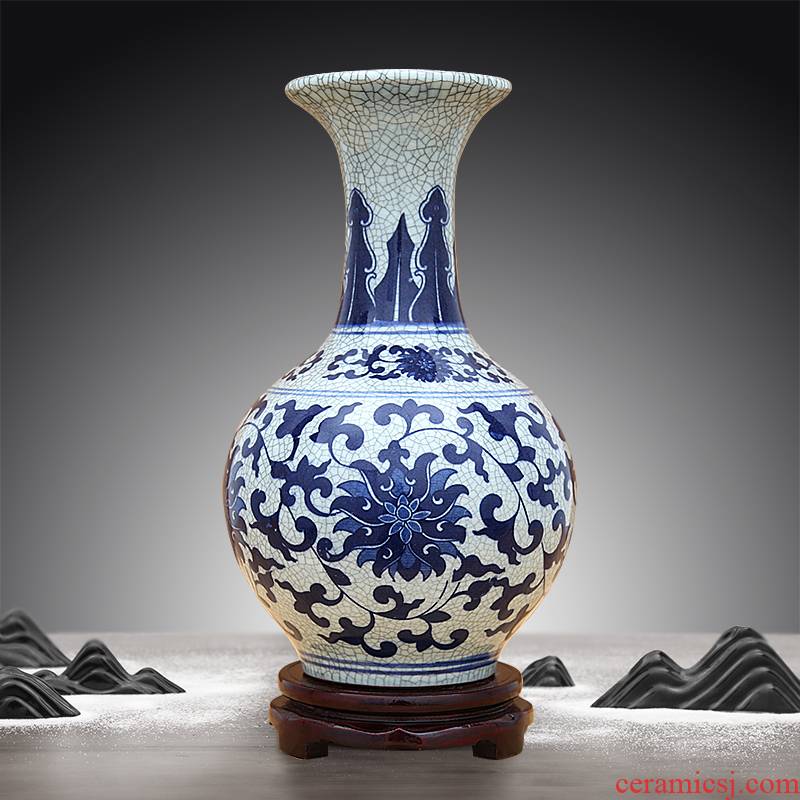 Jingdezhen ceramics large crackle vase antique decoration flower arrangement does shaft up of large vase