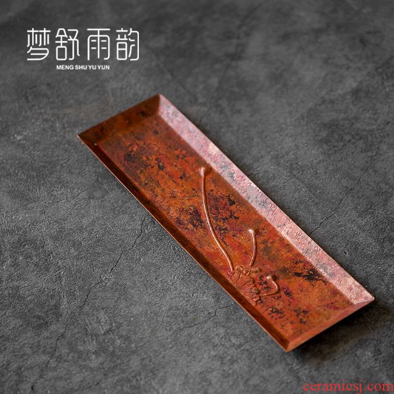 Dream ShuYu rhyme pure copper tea tray was antique checking household dry terms tray tea contracted a rectangle tea taking