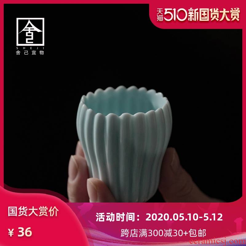 Move the sample tea cup cup ceramic cups kung fu tea master of jingdezhen tea service master cup pure manual