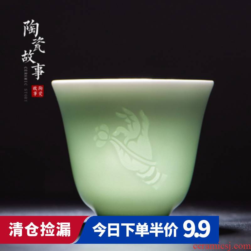 The Sample tea cup of jingdezhen ceramic glaze porcelain personal cup at upstream single CPU kung fu tea master small tea cups