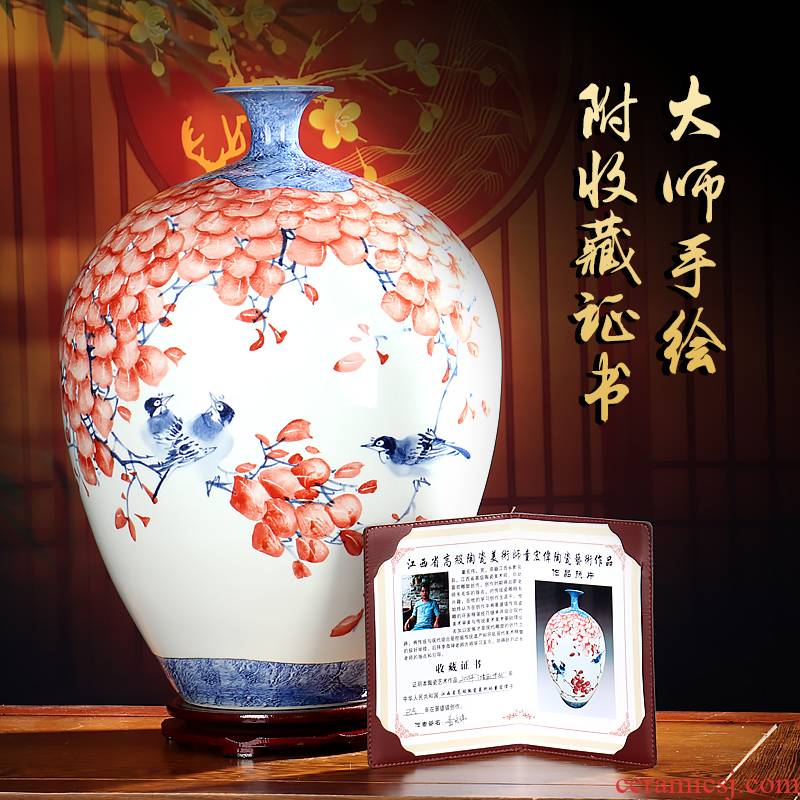 Master hand - made vases furnishing articles of jingdezhen ceramics flower arranging dried flowers sitting room manual home decoration arts and crafts