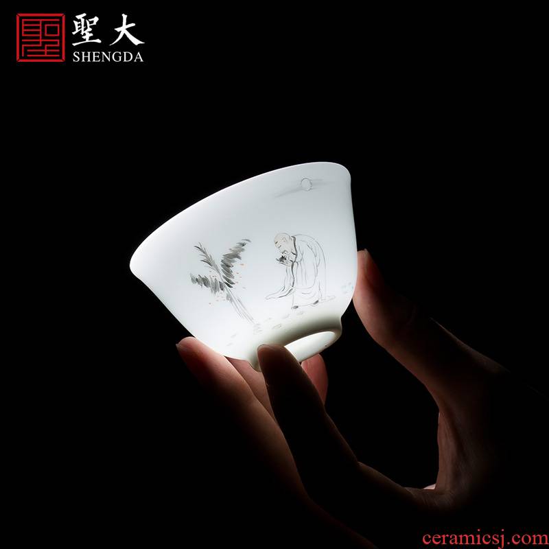Santa teacups hand - made ceramic kung fu jade porcelain new see zen tea masters cup all hand jingdezhen tea sample tea cup